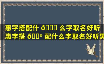 惠字搭配什 🕊 么字取名好听（惠字搭 🌺 配什么字取名好听男孩）